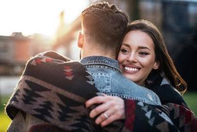 image of couple hugging